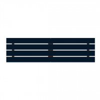 Manhattan Comfort 134GMC4 Rockefeller 106.69 Floating Headboard with Four Slats in Tatiana Midnight Blue